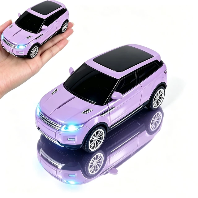 Main image of Wireless Mouse Cute Purple Car Mice, Portable Compact Novelty Cool Fun Mice, Funny USB Mouse for Laptop PC Computer Tablet Macbook Kids Girl Boy Women Men Mom Dad Small Hands Travel Office School Gift