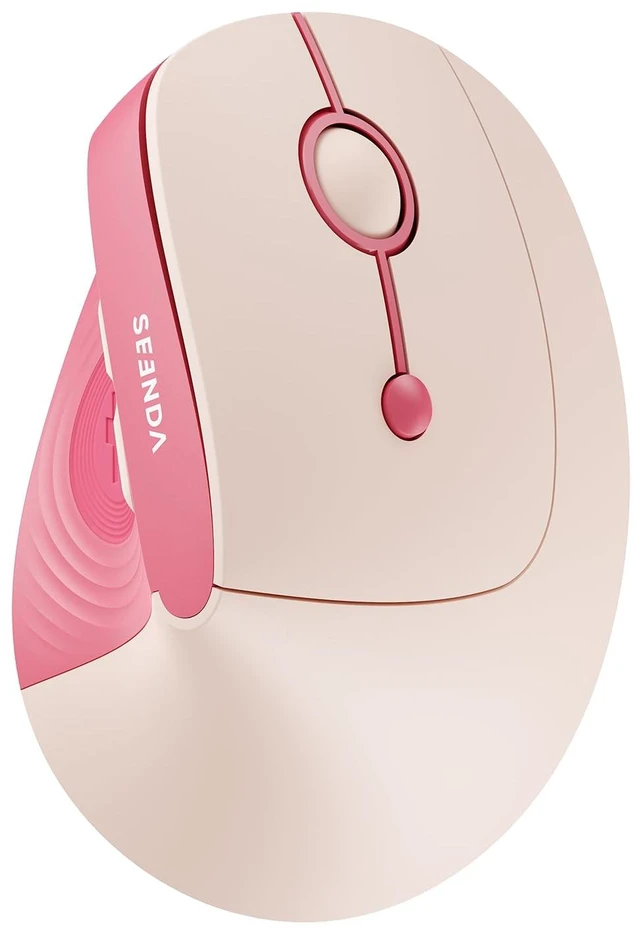 Main image of Ergonomic Wireless Mouse, 52° Vertical Bluetooth Mouse, Hot Pink | Dual Bluetooth and 2.4G USB receiver, quiet clicks, 1000/1600/2400 DPI, 116g right-hand mouse for Windows, Mac, Android