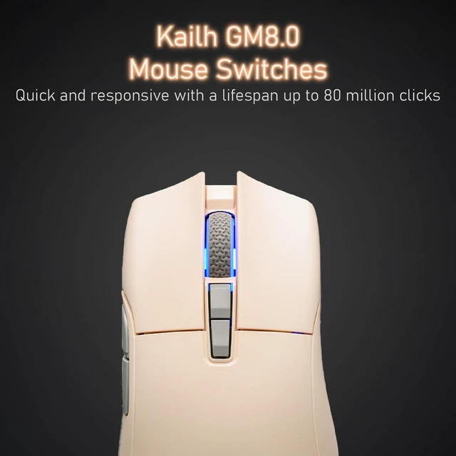 Alt view image 5 of 7 - M31R Wireless Gaming Mouse - Tri-Mode 2.4G/Bluetooth/USB-C - 26K DPI | USB-C Detachable Cable Gaming Mouse, Kailh GM8.0 Mouse Switches, Advanced PixArt PAW3395 Optical Sensor (Beige)