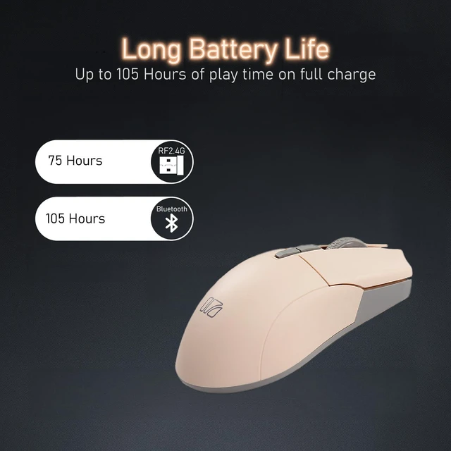 Alt view image 7 of 7 - M31R Wireless Gaming Mouse - Tri-Mode 2.4G/Bluetooth/USB-C - 26K DPI | USB-C Detachable Cable Gaming Mouse, Kailh GM8.0 Mouse Switches, Advanced PixArt PAW3395 Optical Sensor (Beige)