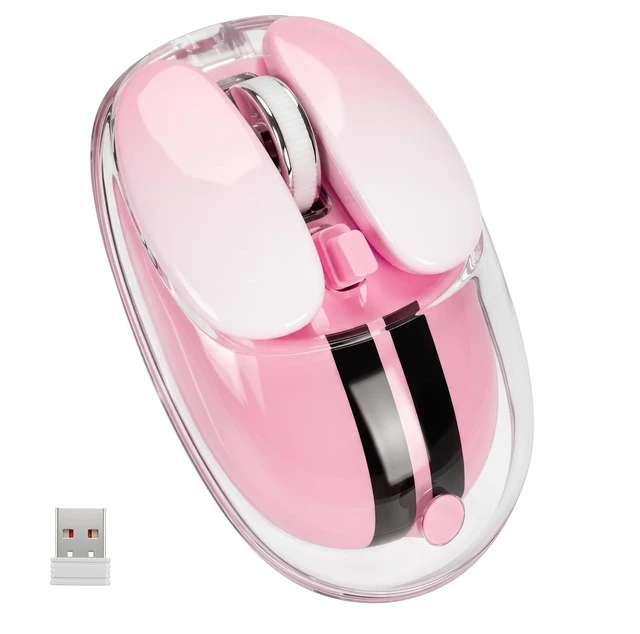 Main image of Wireless Mouse Pink 2.4G, Bluetooth Silent Adjustable DPI Gaming Mice with USB Receiver for Laptop PC Computer Windows Desktop
