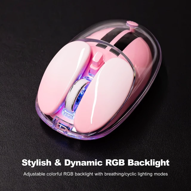 Alt view image 6 of 7 - Wireless Mouse Pink 2.4G, Bluetooth Silent Adjustable DPI Gaming Mice with USB Receiver for Laptop PC Computer Windows Desktop