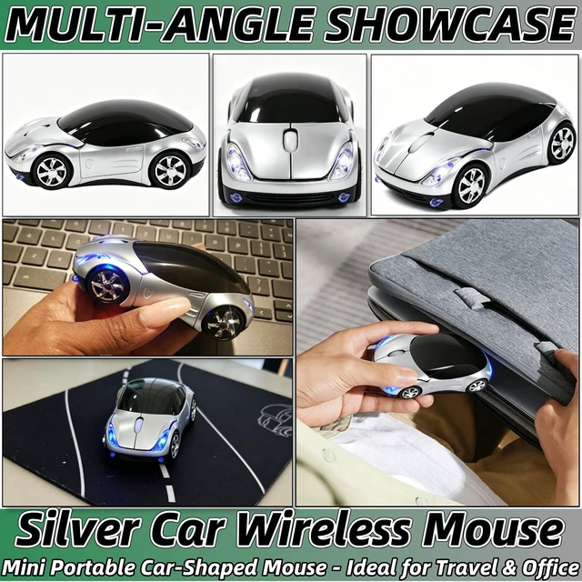 Alt view image 4 of 5 - Silver Wireless MouseMini Car Computer Mouse1600DPI 2.4G with USB Receiver, Ergonomic Cute Computer Mice for Laptop, PC, Windows, Mac OS (Silver)