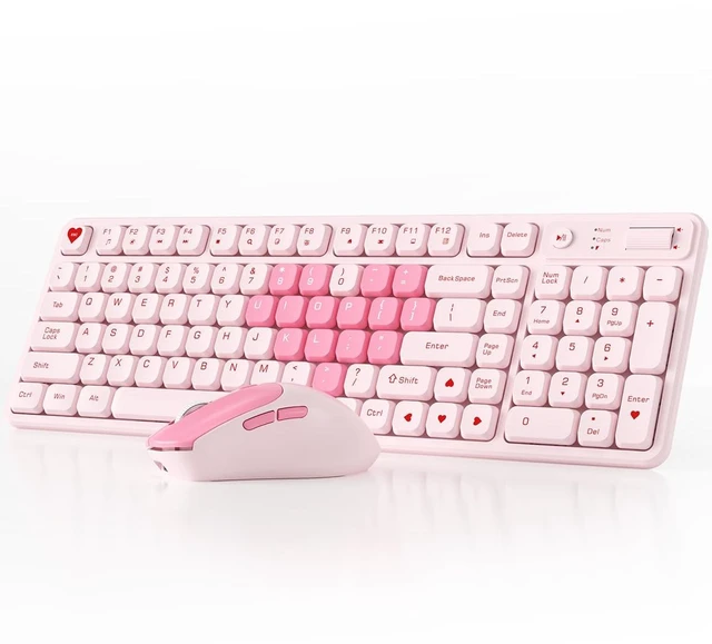 Main image of Wireless Keyboard and Mouse Combo, Full-Size USB Keyboard with Back Stand, 2.4GHz Wireless for Desktop, Laptop and Computer