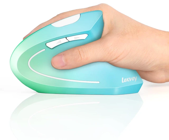 Main image of Ergonomic Mouse, Rechargeable Vertical Wireless Mouse, Blue Green | Long Battery Life, USB-C Charging, 2.4G Wireless, Reduces Wrist Strain, Quiet Click, 3DPI 1000/1200/1600, for Laptop, Mac, PC