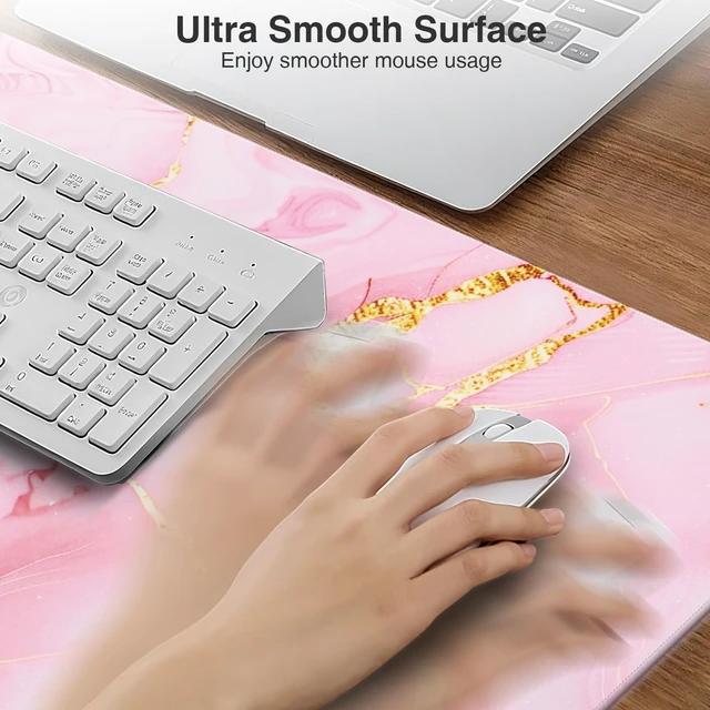 Alt view image 5 of 6 - Pink Marble Mouse Pad with 15W Wireless Charging, with 20W Adapter | Large Gaming Desk Pad/Mat for Women Girls, Waterproof Ultra-Smooth Surface, Non-Slip Base