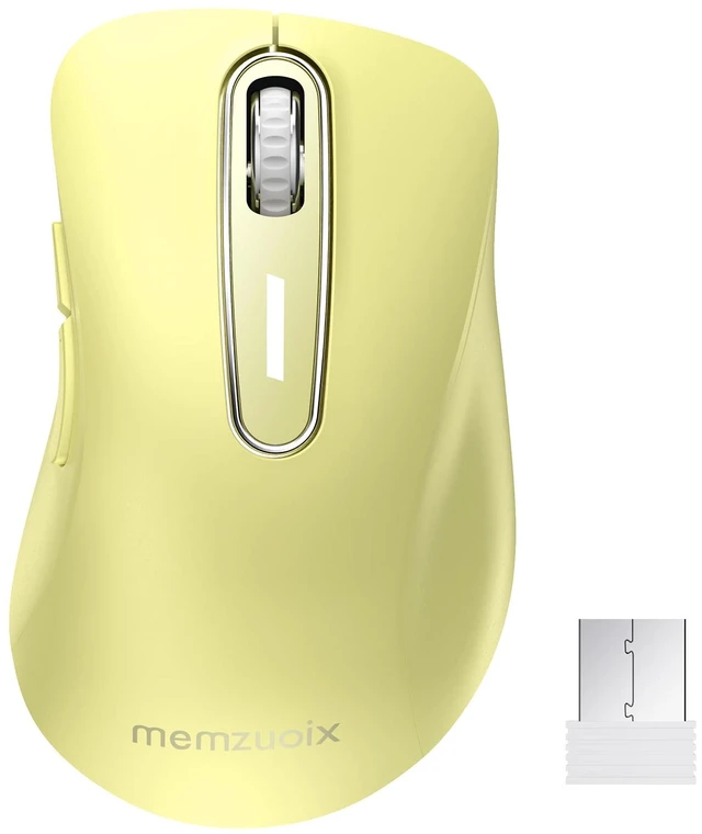 Main image of 2.4G Wireless Mouse, 1400 DPI Computer Mice USB Receiver, Portable Wireless USB Mouse Battery Powered Cordless Mice for Laptop, PC, Desktop, 5 Buttons (Light Yellow)
