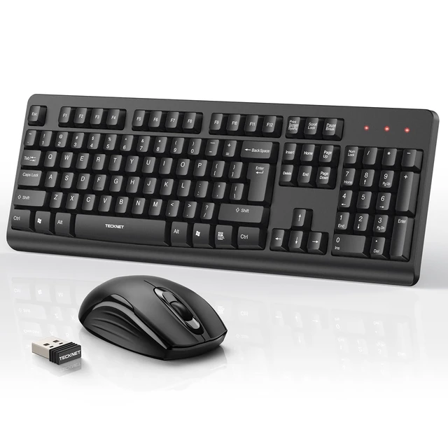 Main image of Wireless Keyboard and Mouse Combo for Computer, 2.4G USB Full-Size | Spill-Resistant Design, Low-Noise Typing & Clicking, Long Battery Life, for Laptop, Mac, PC, Windows