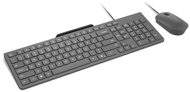 Alt view image 4 of 7 - 310 USB-A Wired Keyboard Mouse Combo, Quiet Keys, Ultra-Slim Gaming Design, Spill-Resistant, Integrated Phone Stand, Compatible w Laptop, PC, Tablet Ergonomic Mouse Mechanical Keyboard USB