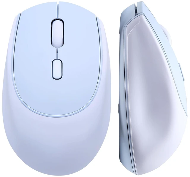 Main image of C2 Silicone Wireless Mouse 1600 DPI Optical 2.4GHz (Blue) | 2.4GHz Connection, Noiseless Computer Mice, Quiet Clicks, 3-Level DPI, Up to 1600, Optical Tracking, for Laptop/PC/Mac