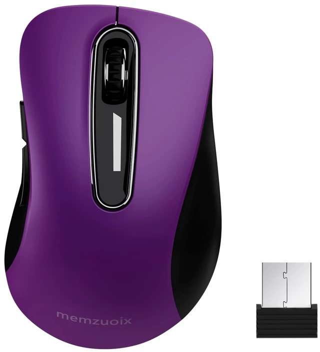 Main image of 2.4G Wireless Mouse, 1400 DPI Computer Mice with USB Receiver, Portable Wireless USB Mouse Battery Powered Cordless Mice for Laptop, PC, Desktop, 5 Buttons, Purple