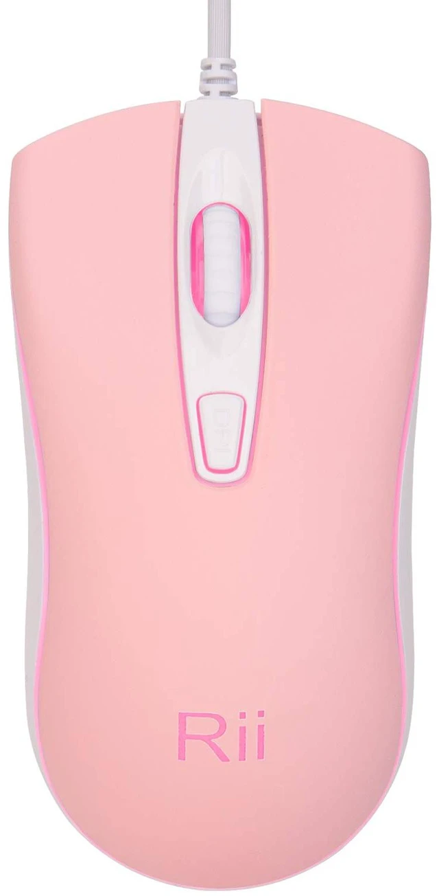 Main image of RM105 RGB Wired Mouse, 1600 DPI USB Optical Computer Mouse, Ergonomic Office Mice,Compatible with PC, Laptop, Desktop, Windows Pink