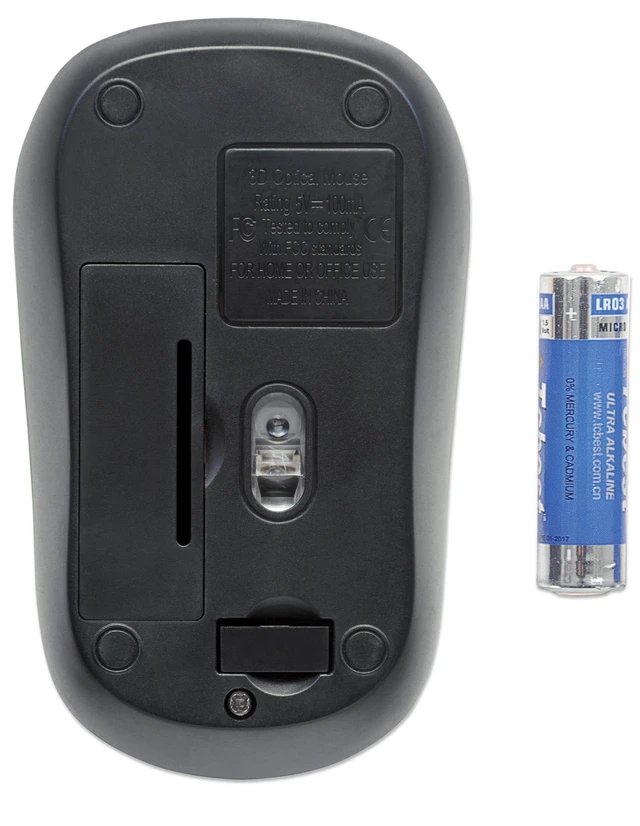 Alt view image 7 of 7 - Success Wireless Optical Mouse, 1000 DPI, USB, Black/Orange | 2.4GHz RF desktop pointer, 1000 dpi tracking, scroll wheel, nano receiver, Windows and Mac compatible | 179409