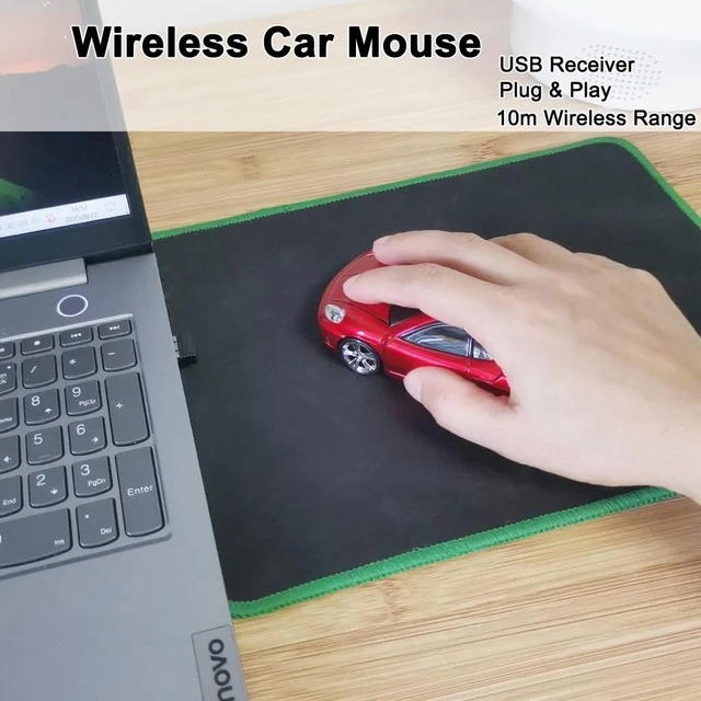 Alt view image 2 of 6 - Wireless USB Optical Mouse, Red, 1600 DPI, 10m Operation Distance, Plug and Play