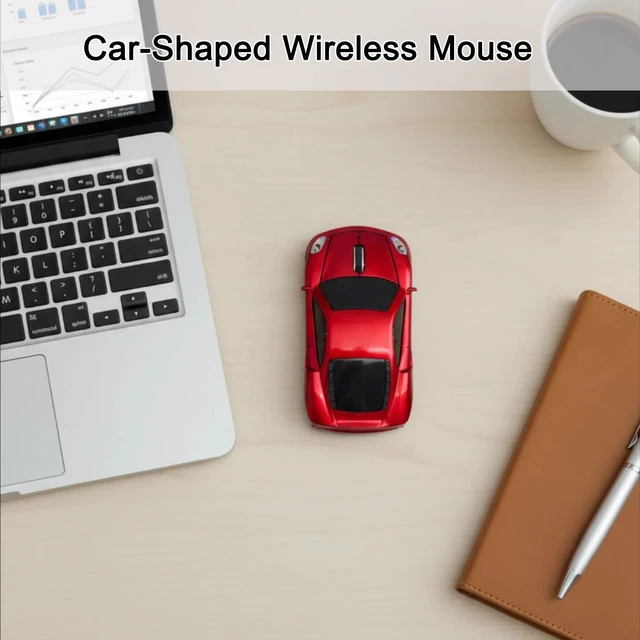 Alt view image 3 of 6 - Wireless USB Optical Mouse, Red, 1600 DPI, 10m Operation Distance, Plug and Play