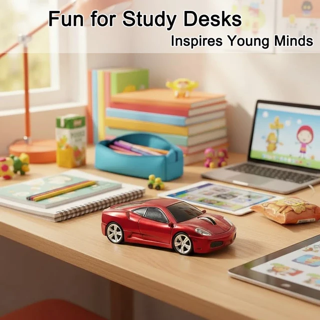 Alt view image 4 of 6 - Wireless USB Optical Mouse, Red, 1600 DPI, 10m Operation Distance, Plug and Play