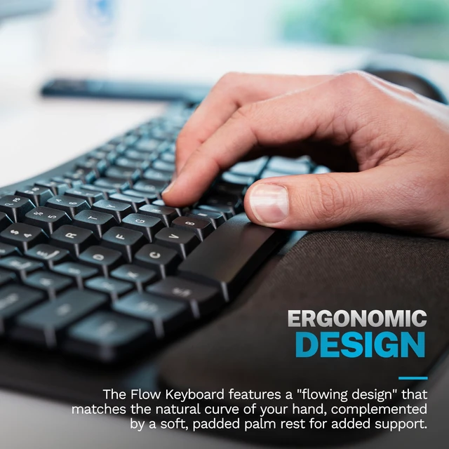 Alt view image 2 of 7 - Flow Keyboard and Mouse Bundle, Wireless Bluetooth or USB-C, AI Button, smart Media knob, ambidextrous Mouse, Black