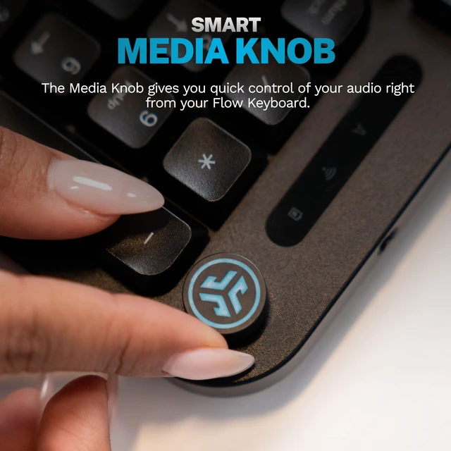 Alt view image 6 of 7 - Flow Keyboard and Mouse Bundle, Wireless Bluetooth or USB-C, AI Button, smart Media knob, ambidextrous Mouse, Black