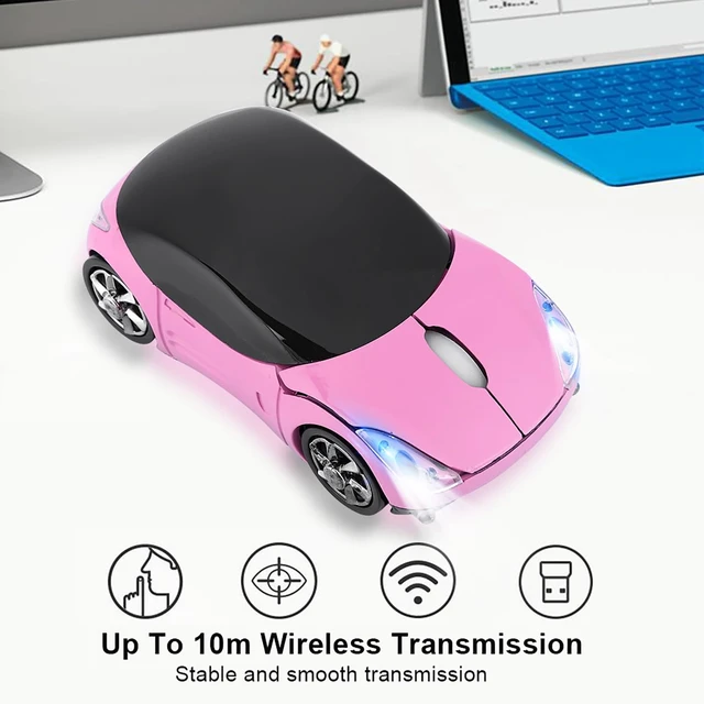 Alt view image 3 of 7 - 2.4G Pink Mouse Wireless with USB Receiver 1600DPI Optical Mouse | Wireless Car Mouse for Windows XP/Vista/Windows 7/ME/2000/ Mac OS or Higher Versions