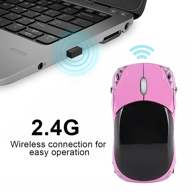 Alt view image 4 of 7 - 2.4G Pink Mouse Wireless with USB Receiver 1600DPI Optical Mouse | Wireless Car Mouse for Windows XP/Vista/Windows 7/ME/2000/ Mac OS or Higher Versions