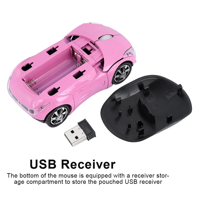 Alt view image 5 of 7 - 2.4G Pink Mouse Wireless with USB Receiver 1600DPI Optical Mouse | Wireless Car Mouse for Windows XP/Vista/Windows 7/ME/2000/ Mac OS or Higher Versions
