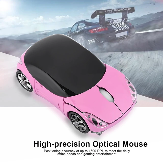 Alt view image 6 of 7 - 2.4G Pink Mouse Wireless with USB Receiver 1600DPI Optical Mouse | Wireless Car Mouse for Windows XP/Vista/Windows 7/ME/2000/ Mac OS or Higher Versions