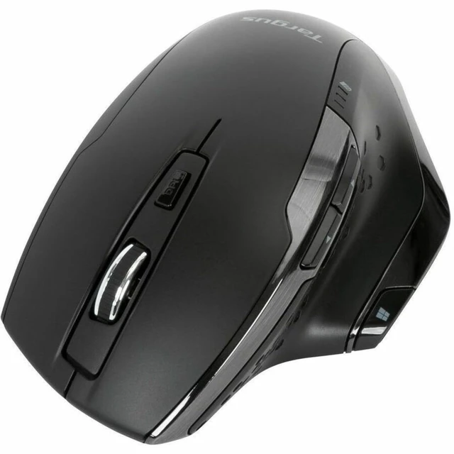 Alt view image 5 of 7 - Bluetrace Wireless Ergonomic Mouse, 2.4GHz Connection with USB and Laser Precision, 7 Functional Buttons, Black (AMW584GL)