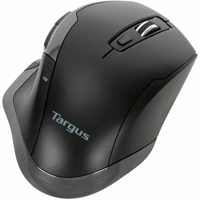 Alt view image 7 of 7 - Bluetrace Wireless Ergonomic Mouse, 2.4GHz Connection with USB and Laser Precision, 7 Functional Buttons, Black (AMW584GL)