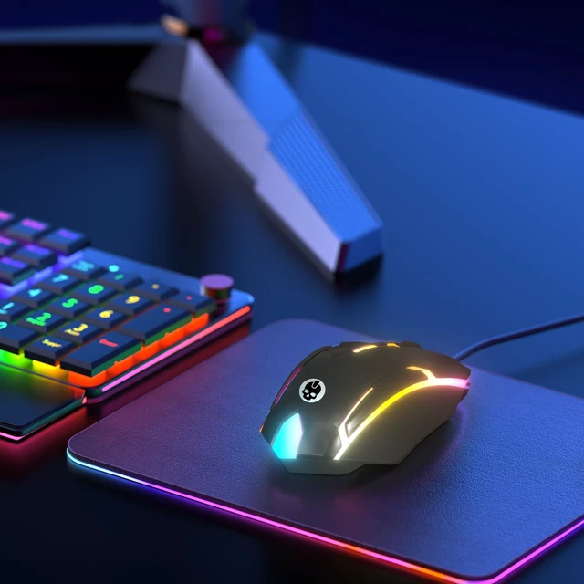 Alt view image 7 of 7 - Wired Gaming Mouse, Ergonomic RGB LED USB Mouse for PC/Mac/Laptop, 1500 DPI | Optical Sensor, Ambidextrous, 6-Ft Tangle-Free Cable, Plug & Play, Low-Latency, Compatible With Linux, Xbox, PS4/PS5