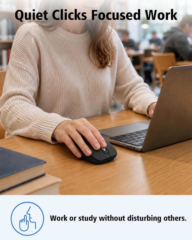 Alt view image 6 of 7 - L360S Wireless Bluetooth Mouse for Small Hands, Multi-Device | Ergonomic Mouse with 5 Programmable Buttons, 4-Way Metal Scroll Wheel, 4800 DPI, Silent Click, for Laptop, PC, Mac