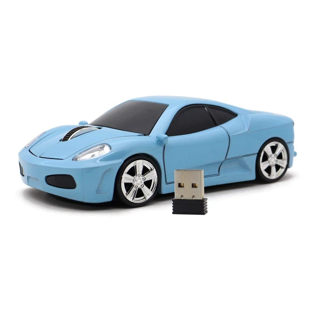Main image of Wireless Mouse Sports Car Mouse USB Computer Mice Optical 2.4GHz with Headlight 1600DPI for PC Laptop MAC (Blue)