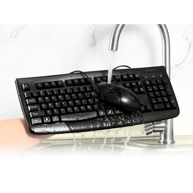 Alt view image 6 of 7 - Pro Fit Washable Wired Desktop Set (K70316US) | IPx6 deck and IP67 pointer, 104 keys with numeric pad, laser etched legends, 1600 dpi optical sensor, no drivers