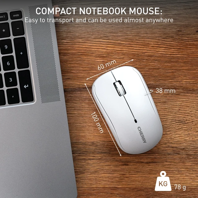 Alt view image 2 of 7 - MW 2200 Compact Laptop Mouse with Nano USB Receiver and Carrying Pouch (White)