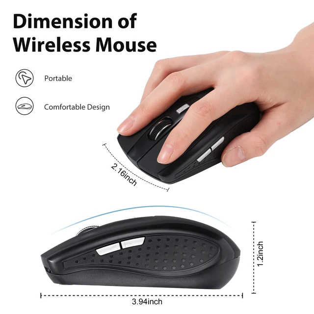 Alt view image 3 of 7 - 8 Pack Wireless Mouse for Laptop 1200dpi Wireless Mouse Bulk | Laptop Mouse Wireless Bulk, Bulk Wireless Mices USB Receiver, 6 Buttons Included USB Receiver Compatible for Desktop, PC