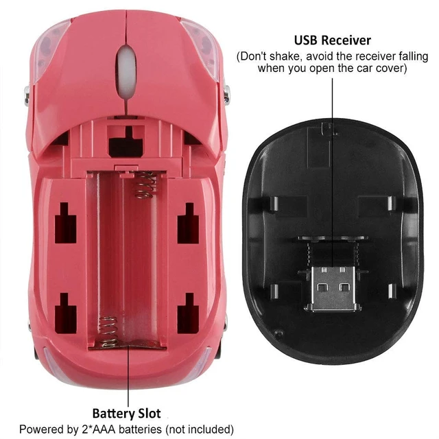 Alt view image 6 of 7 - Wireless Car Mouse Small Cool Sports Car Shaped Computer Mice with USB Receiver 3 Buttons 1600DPI Portable Mini Optical Cordless Mouse for Laptop PC Computer Desktop Travel Home School Gift (Pink)
