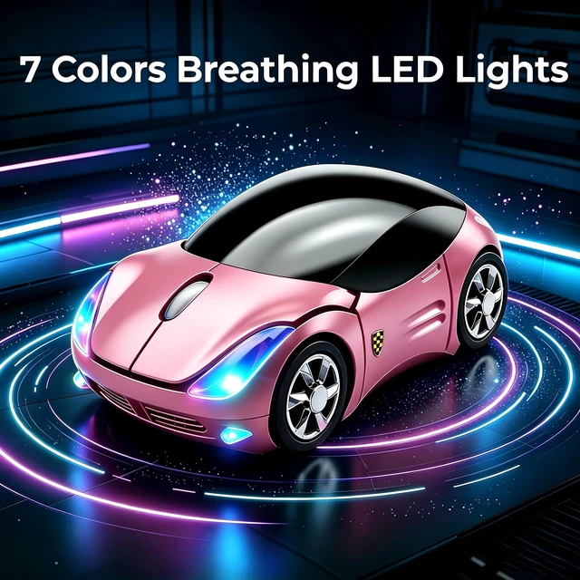 Alt view image 7 of 7 - Wireless Mouse Cute Sport Car Shape Mouse Optical Ergonomic Gaming Mice Mini Small Office Gift for Boy Girl Men Women Kids Mom Dad with USB Receiver for PC Laptop Computer Mac,1600DPI 3 Buttons