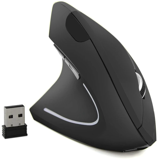 Main image of Left-Handed Mouse, Rechargeable 2.4G Wireless Ergonomic Vertical Mice with USB Receiver, 6 Buttons Optical Vertical Cordless Mice for Laptop Computer PC Desktop Computer Notebook,for Lefty Hands