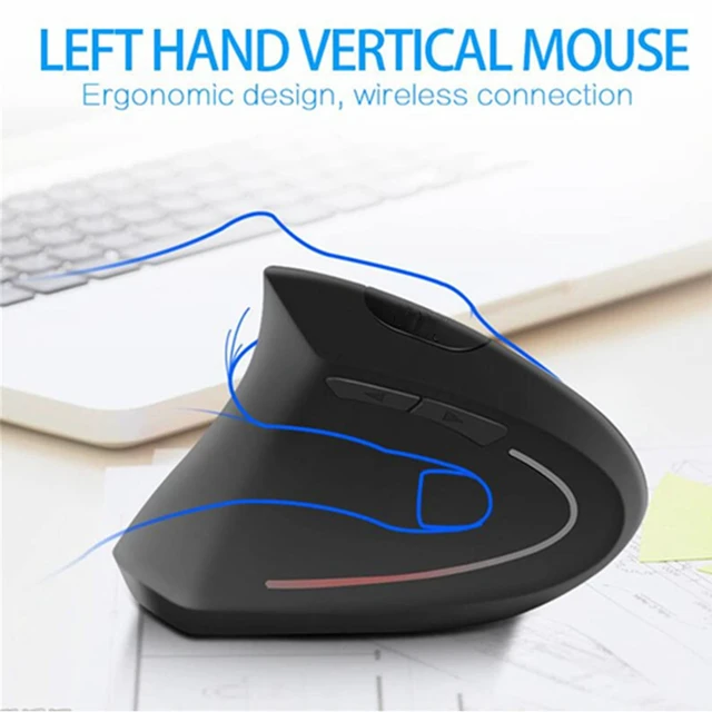Alt view image 5 of 7 - Left-Handed Mouse, Rechargeable 2.4G Wireless Ergonomic Vertical Mice with USB Receiver, 6 Buttons Optical Vertical Cordless Mice for Laptop Computer PC Desktop Computer Notebook,for Lefty Hands