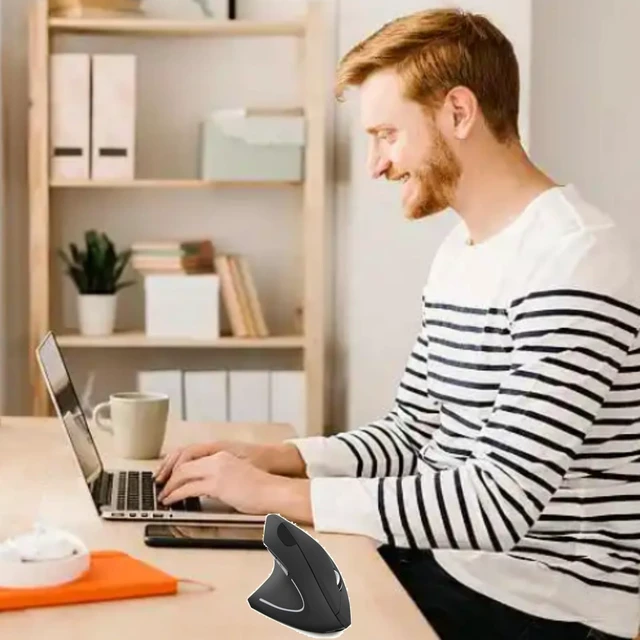 Alt view image 7 of 7 - Left-Handed Mouse, Rechargeable 2.4G Wireless Ergonomic Vertical Mice with USB Receiver, 6 Buttons Optical Vertical Cordless Mice for Laptop Computer PC Desktop Computer Notebook,for Lefty Hands