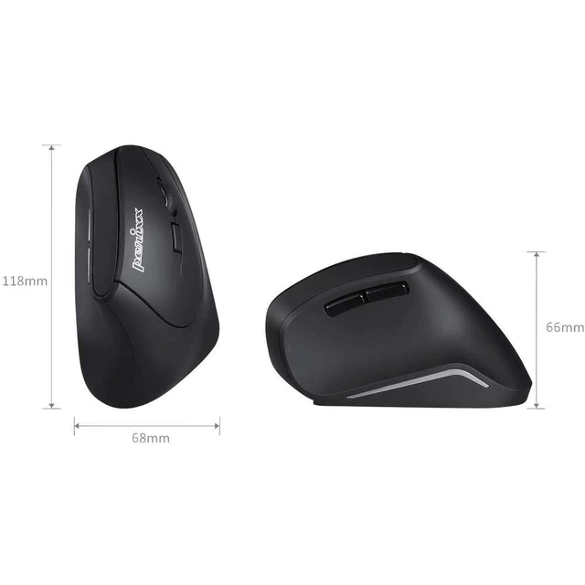 Alt view image 3 of 7 - PERIMICE-715II Wireless Ergonomic Vertical Mouse - 2.4 G - 800/1200/1600 DPI - Right Handed Natural Ergonomic Vertical Design