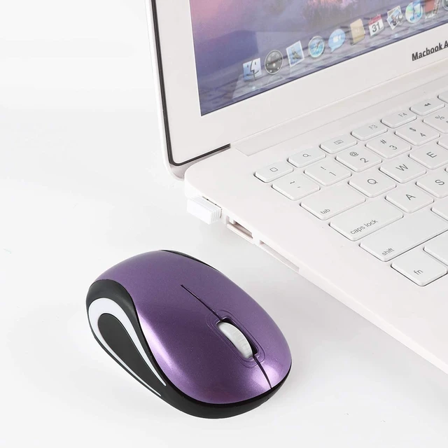 Alt view image 2 of 7 - Mini Small Wireless Mouse for Kids Children 3-7 Years Old Child Size Travel Mouse Portable Mini Cordless Mice with USB Receiver for PC Laptop Computer Purple