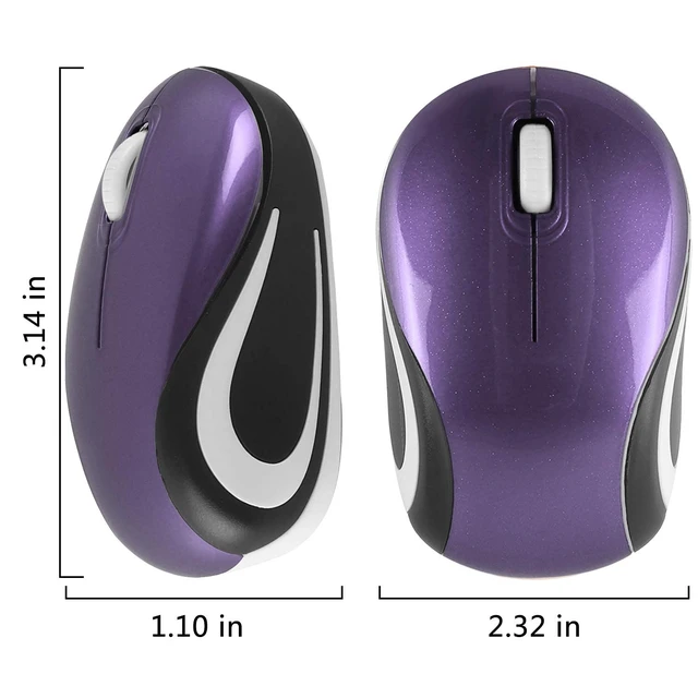 Alt view image 6 of 7 - Mini Small Wireless Mouse for Kids Children 3-7 Years Old Child Size Travel Mouse Portable Mini Cordless Mice with USB Receiver for PC Laptop Computer Purple