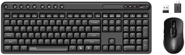Main image of KM270S Wireless Keyboard and Mouse Combo for Windows, 2.4GHz Wireless, Compact Mouse, 9 Multimedia and Shortcut Keys, 1-Year Battery Life, for PC, Laptop - Black