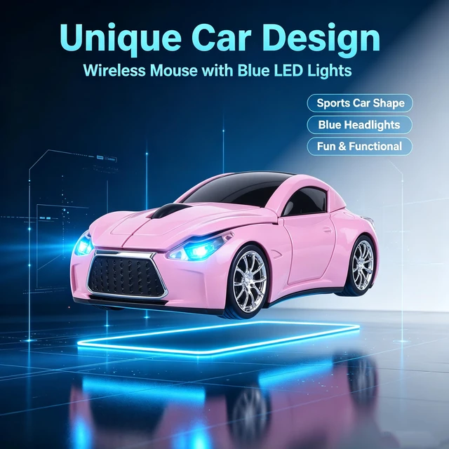 Alt view image 5 of 7 - Wireless Mouse Cute Sport Pink Car Mice,Small Portable Lightweight Optical Cool Girly Mice, Fun Home Office School Gift for Boy Girl Men Women Kids Mom Dad,USB Mouse for PC Laptop Computer MacBook