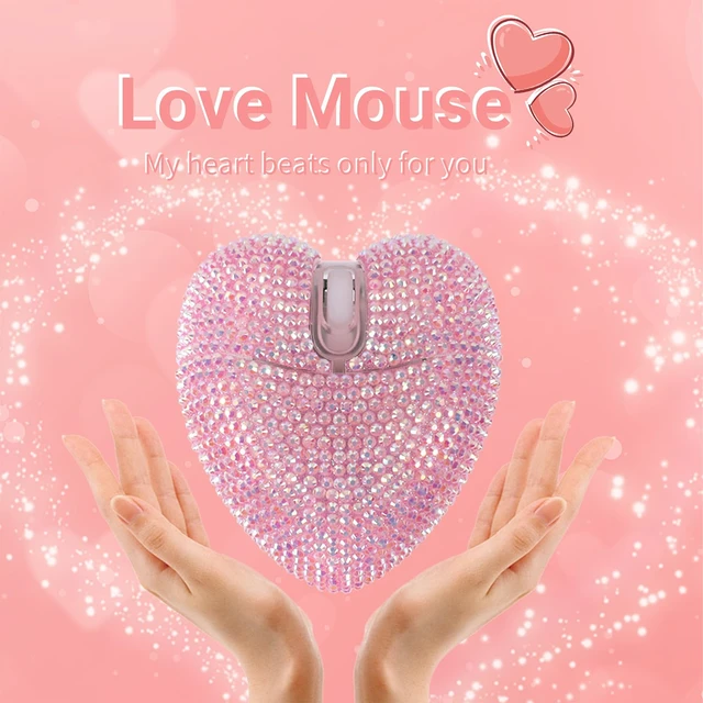 Alt view image 2 of 6 - Stylish Heart-Shaped Wireless Bluetooth Mouse Rechargeable, Silent, RGB Light and Perfect for Laptop & PC
