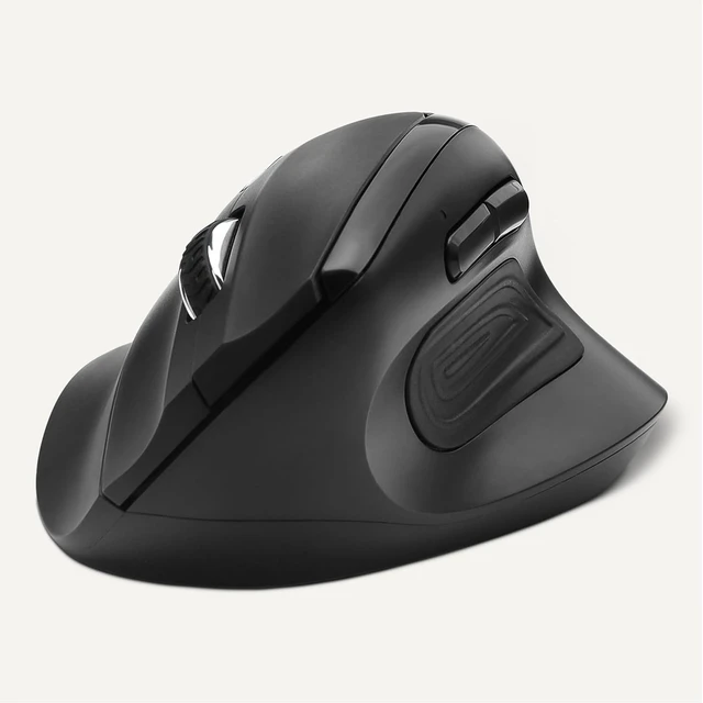 Alt view image 4 of 7 - 6-Button Vertical Wireless Mouse for Laptop & Desktop PC, Right-Handed, Adjustable DPI, Medium to Large Palm Sizes, Black