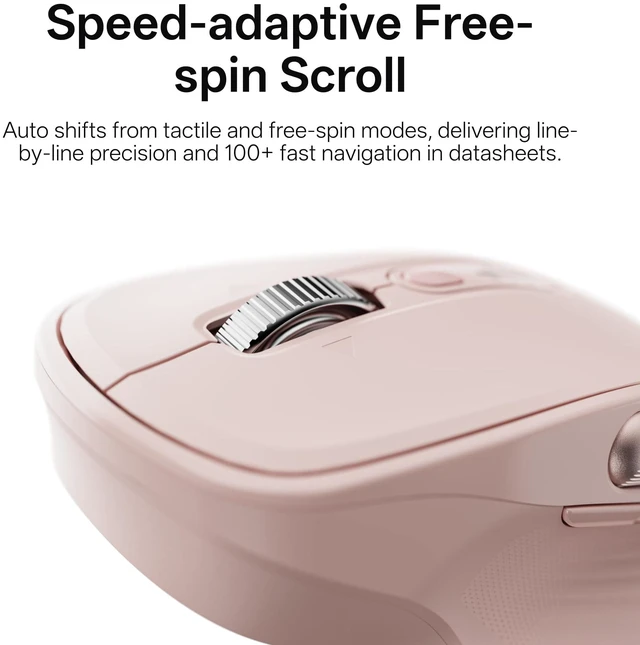 Alt view image 2 of 7 - M680 Wireless Mouse - for Small to Medium Hands, Bluetooth 5.0/4.0 + 2.4GHz Tri-Mode Multi-Device Mouse, Free-Spin Scroll, Horizontal Wheel, Silent Clicks, 4800 DPI, 2-Year Battery