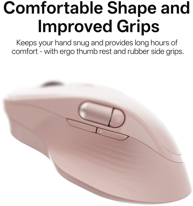 Alt view image 5 of 7 - M680 Wireless Mouse - for Small to Medium Hands, Bluetooth 5.0/4.0 + 2.4GHz Tri-Mode Multi-Device Mouse, Free-Spin Scroll, Horizontal Wheel, Silent Clicks, 4800 DPI, 2-Year Battery