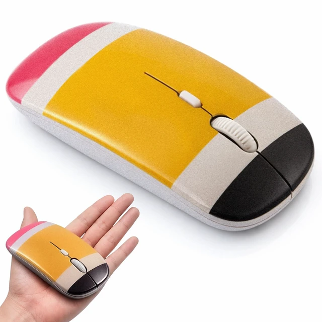 Main image of Wireless Pencil Mouse, Silent Click Portable for Laptop | Cute Pencil Design, Lightweight and Portable, Back to School Supply, Teacher Appreciation Gift, 2 Aaa Batteries Not Included
