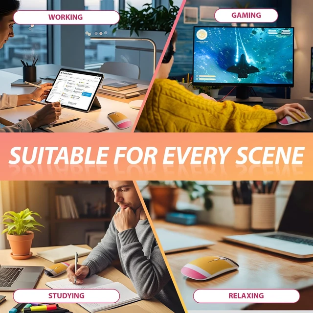 Alt view image 4 of 6 - Wireless Pencil Mouse, Silent Click Portable for Laptop | Cute Pencil Design, Lightweight and Portable, Back to School Supply, Teacher Appreciation Gift, 2 Aaa Batteries Not Included